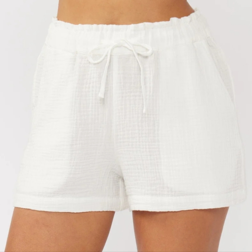 White Gauzey Cotton Shorts